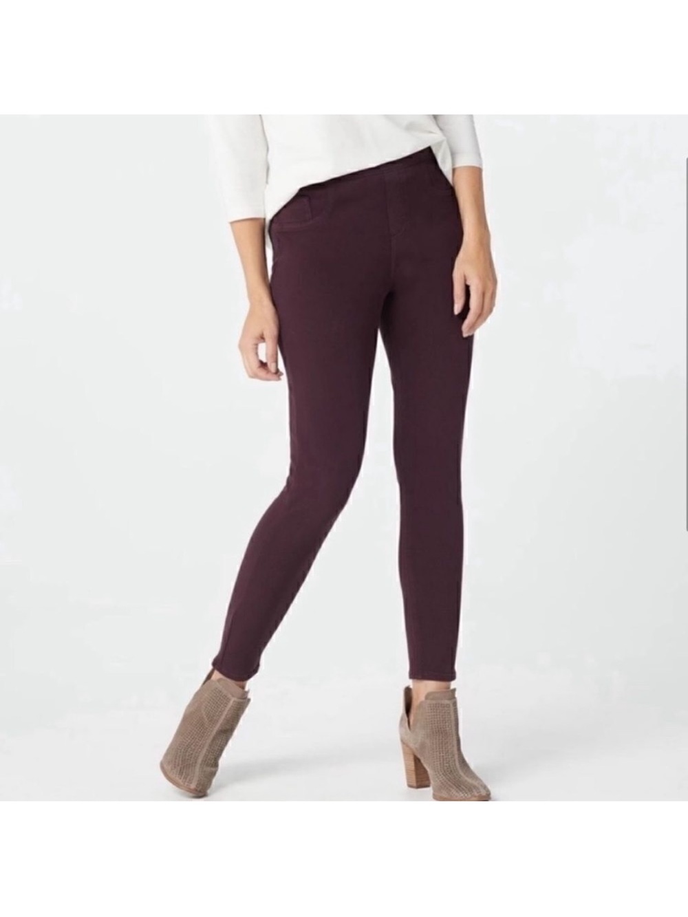 SPANX Ponte Ankle Jeggings in Deep Plum